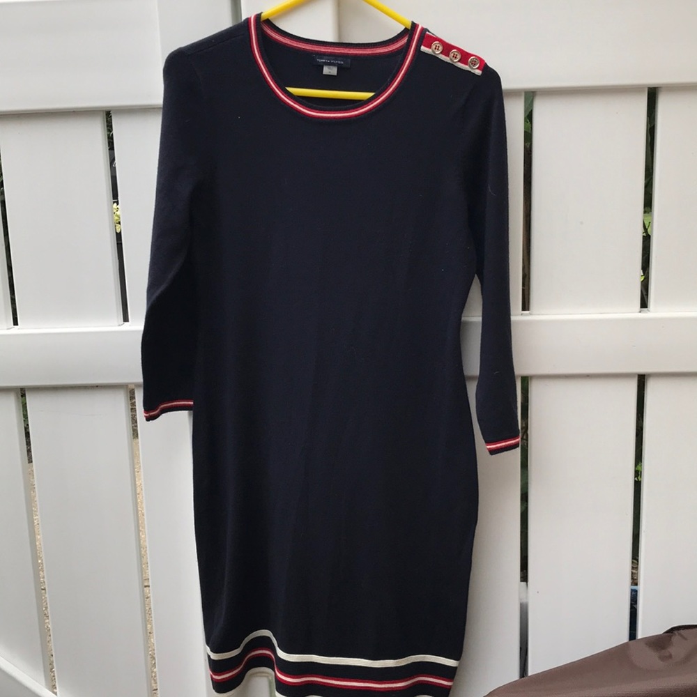navy knit dress